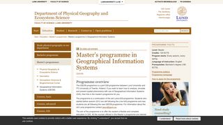 
                            3. Master's programme in Geographical Information Systems ...