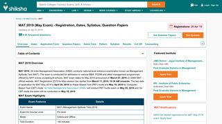 
                            6. MAT 2019 Exam - Admit Card (Available), Dates, Syllabus, Question ...