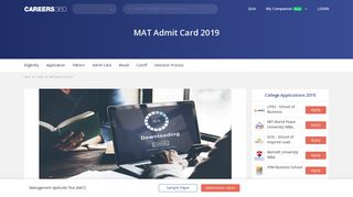 
                            2. MAT Admit Card February 2019 (Released) - Download Hall Ticket at ...