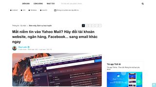
                            10. Mất niềm tin vào Yahoo Mail? Hãy đổi tài khoản website, ngân hàng ...