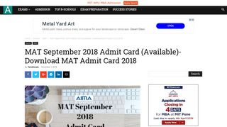 
                            3. MAT September 2018 Admit Card (Available)- Download MAT Admit ...