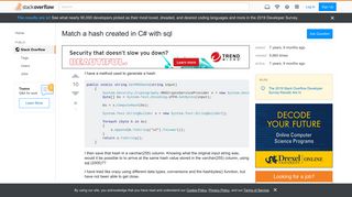 
                            3. Match a hash created in C# with sql - Stack Overflow