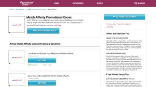 
                            13. Match Affinity Promo Codes, New Online! - Promotional Codes