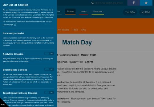 
                            3. Match Day - GAA.ie