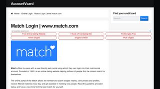 
                            9. Match Login | www.match.com - AccountsHelp