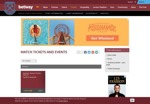 
                            12. Match Tickets | West Ham United