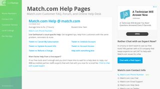 
                            5. Match.com Customer Help | FAQ | Tips - GetHuman