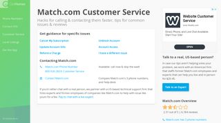 
                            3. Match.com customer service - GetHuman