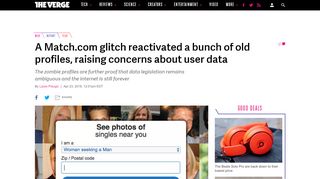
                            5. Match.com glitch reactivated old profiles and users are horrified - The ...