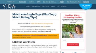 
                            8. Match.com Login Page URL (Plus Top 7 Match Dating Tips!)