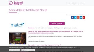 
                            6. Match.com Norge Anmeldelse | Norges Beste Datingsider