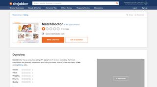 
                            8. MatchDoctor Reviews - 9 Reviews of Matchdoctor.com | Sitejabber