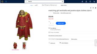 
                            11. Matching Girl and Dolls Red Prairie Style Clothes Size 6 - Walmart.com