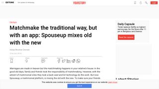 
                            3. Matchmake the traditional way, but with an app: Spouseup mixes old ...