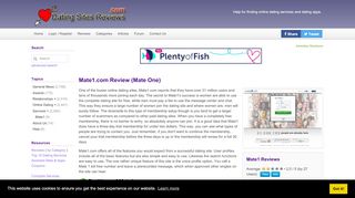 
                            11. Mate1.com Review (Mate One) - Dating Sites Reviews