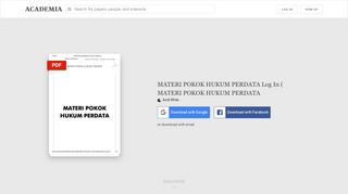 
                            8. MATERI POKOK HUKUM PERDATA Log In - Academia.edu