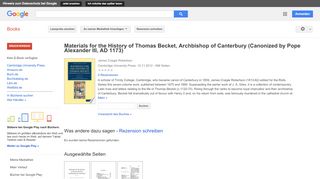 
                            13. Materials for the History of Thomas Becket, Archbishop of Canterbury ...