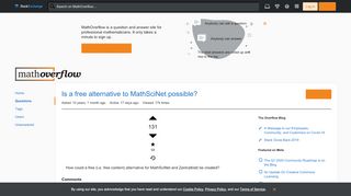 
                            8. math communication - Is a free alternative to MathSciNet possible ...