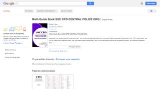 
                            10. Math Guide Book SSC CPO CENTRAL POLICE ORG.: Digital Press