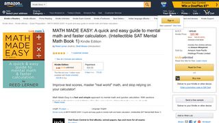 
                            8. MATH MADE EASY: A quick and easy guide to mental math and faster ...