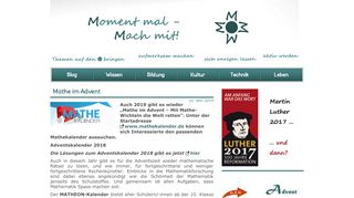 
                            13. Mathe im Advent | Moment mal – Mach mit!