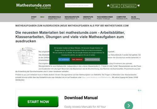 
                            11. Matheaufgaben zum Ausdrucken | PDF Arbeitsblätter ... - Mathefritz