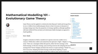 
                            1. Mathematical Modelling 101 – Evolutionary Game Theory ...