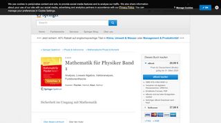
                            10. Mathematik für Physiker Band 1 - Analysis, Lineare Algebra ... - Springer