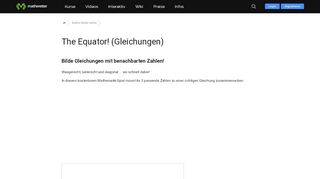 
                            11. Mathematik Spiel: The Equator | Matheretter ?