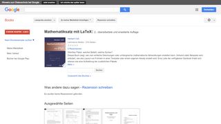 
                            3. Mathematiksatz mit LaTeX: 2., überarbeitete und erweiterte Auflage