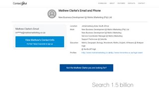
                            7. Mathew Clarke Email & Phone# | New Business Development ...
