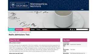 
                            13. Maths Admissions Test | Mathematical Institute