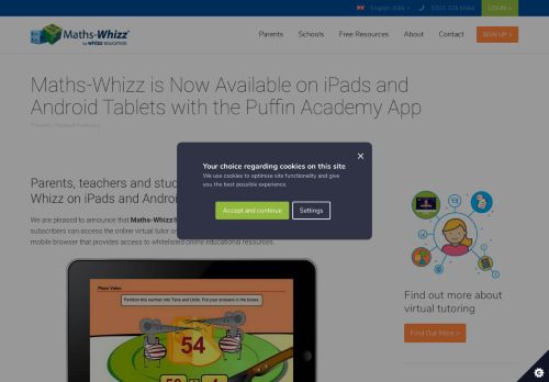 
                            8. Maths-Whizz on iPads and Android tablets