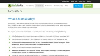 
                            4. MathsBuddy - For Teachers