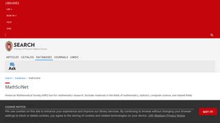 
                            10. MathSciNet - Databases - UW-Madison Libraries