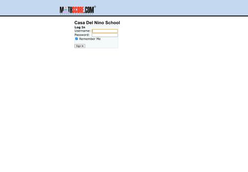 
                            1. MathScore Login: Casa Del Nino School