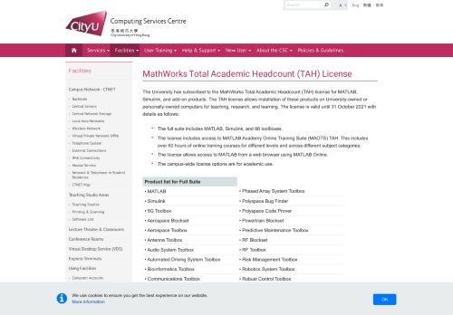 
                            11. MathWorks Total Academic Headcount (TAH) License - Computing ...