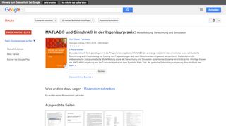 
                            12. MATLAB® und Simulink® in der Ingenieurpraxis: Modellbildung, ...