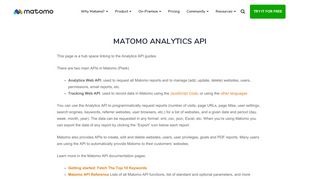 
                            2. Matomo Analytics API User Guide - Analytics Platform - Matomo