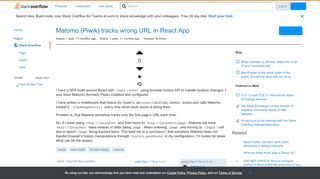 
                            9. Matomo (Piwik) tracks wrong URL in React App - Stack Overflow