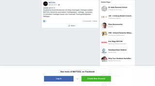 
                            3. MATOOL - Update auf 4.1.0 Zusätzliche Komfortfunktionen... | Facebook