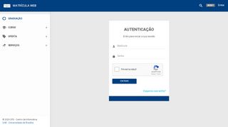 
                            5. Matrícula Web | Autenticação de Aluno