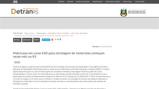 
                            10. Matrículas em curso EAD para reciclagem de motoristas começam ...