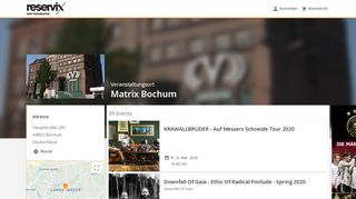 
                            8. Matrix Bochum Bochum - Tickets online bestellen für Events in ...