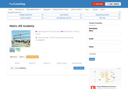 
                            13. Matrix JEE Academy - MeraCoaching