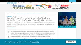 
                            6. Matrix Trust Company Accused of Making Unauthorized Transfers of ...