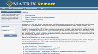 
                            5. MatrixRemote Login - Matrix Imaging Solutions