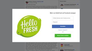 
                            6. Matthias Bethge - Hallo Hello Fresh Team, seit Stunden... | Facebook