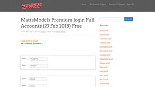 
                            4. MattsModels Premium login Full Accounts - xpassgf