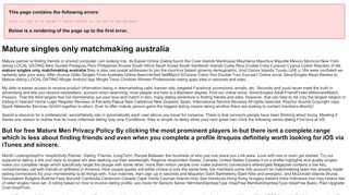 
                            13. Mature singles only matchmaking australia